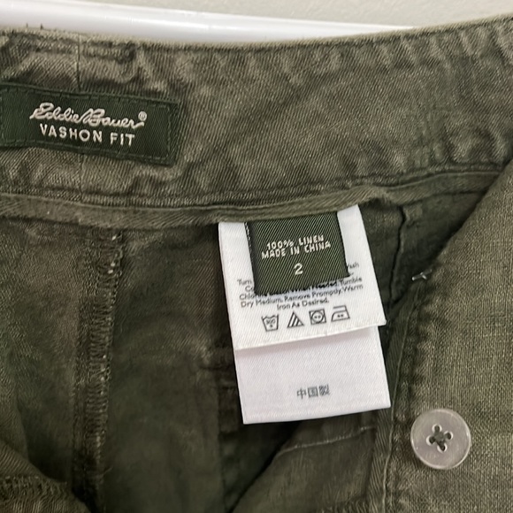 Eddie Bauer Vashon Relaxed Fit 100% Linen Capris Pants Size 2 - Picture 7 of 9